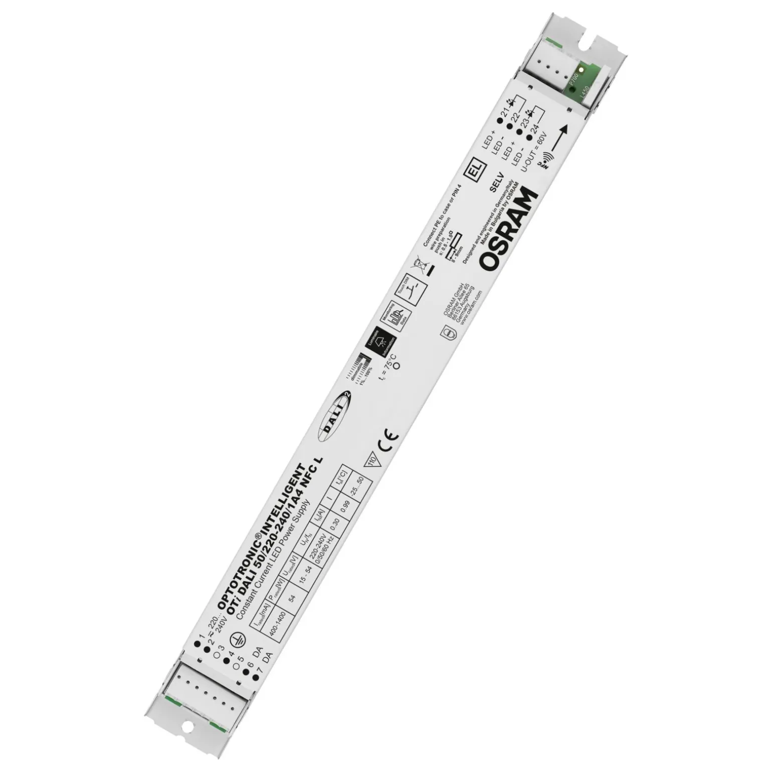 Osram LED Drivdon Optotronic Intelligent Dali Dimbar 2A1 NFC L