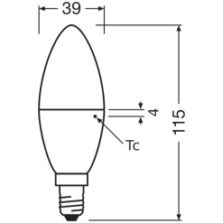 Osram LED Star Classic E14 Kronljus Matt 7.5W 806lm - 827 Extra Varm Vit | Ersättare 60W