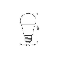 Osram Smart+ Matter ClassicLED E27 Päron Matt 14W 1521lm - 827-865 Justerbar Vit | Dimbar - Ersättare 100W