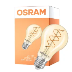 Osram Vintage 1906 LED Classic Slim E27 Päron Filament Guld 8W 806lm - 922 Extra Varm Vit | Bästa Färgåtergivning - Dimbar - Ersättare 60W