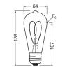 Osram Vintage 1906 LED E27 Edison Filament Klar 7.2W 806lm - 927 Extra Varm Vit | Bästa Färgåtergivning - Dimbar - Ersättare 60W