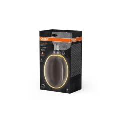 Osram Vintage 1906 LED E27 Globe Filament Smoke 183mm 4W 110lm - 818 Extra Varm Vit | Dimbar - Ersättare 12W