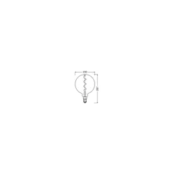 Osram Vintage 1906 LED E27 Globe Filament Smoke 200mm 5W 110lm - 818 Extra Varm Vit | Dimbar - Ersättare 25W