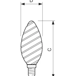 Philips Corepro LED Kronljus E14 Vriden Kronljus Filament Klar 2W 250lm - 827 Extra Varm Vit | Ersättare 25W