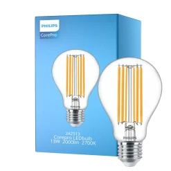 Philips Corepro LED Lampa E27 Päron Klar 13W 2000lm - 827 Extra Varm Vit | Ersättare 120W