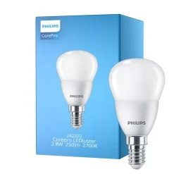 Philips Corepro LED Lustre E14 boll Matt 2.8W 250lm - 827 Extra Varm Vit | Ersättare 25W