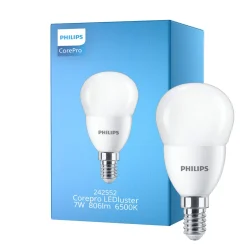 Philips Corepro LED Lustre E14 boll Matt 7W 806lm - 865 Dagsljus | Ersättare 60W