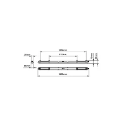 Philips LED Allmänbruksarmatur Vattentät CoreLine WT120C 49W 6000lm - 840 Kallvit | 150cm - 3 Timmar Nödbelysning