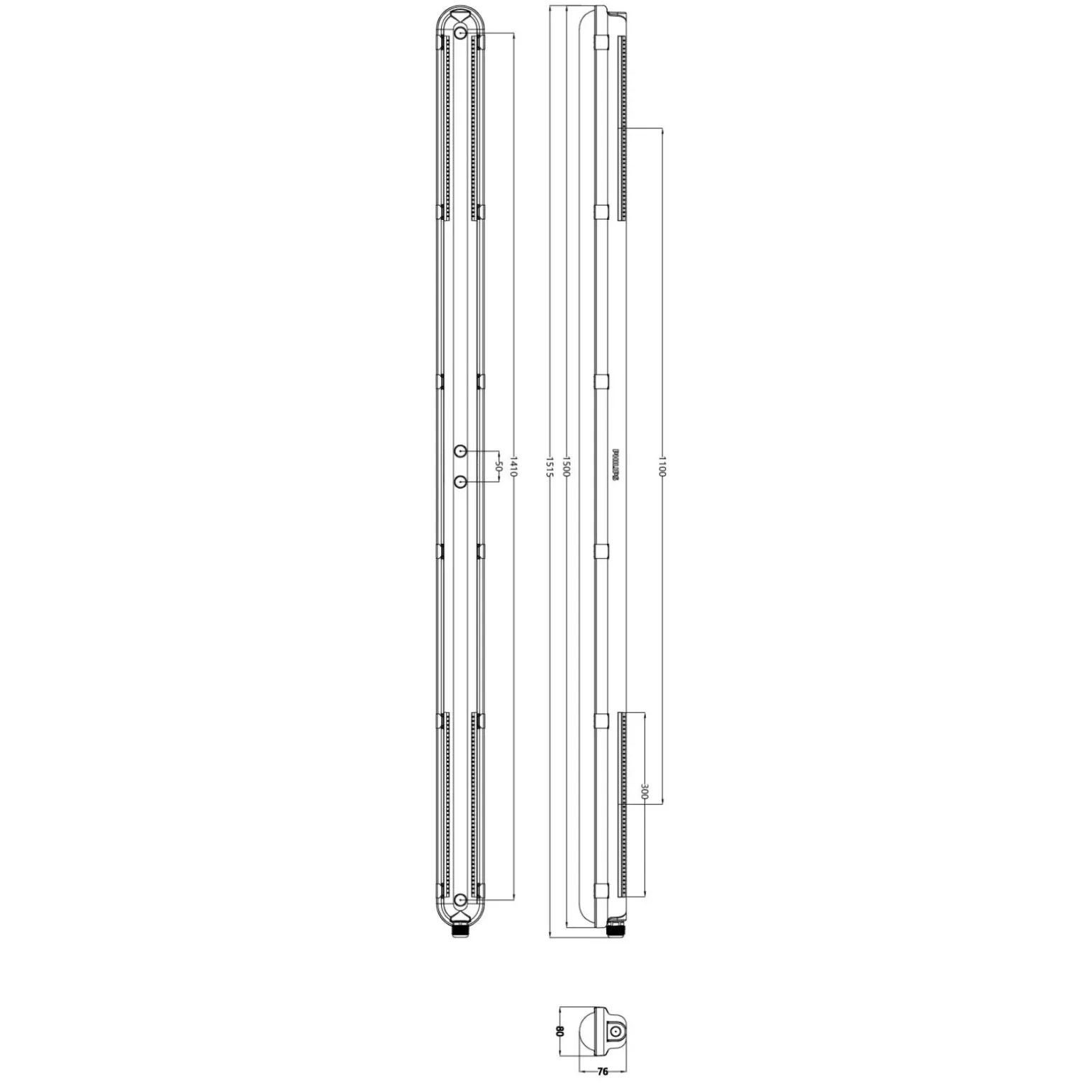 Philips LED Allmänbruksarmatur Vattentät CoreLine WT120CG3 50W 8000lm - 840 Kallvit | 150cm - Ersättare 2x58W