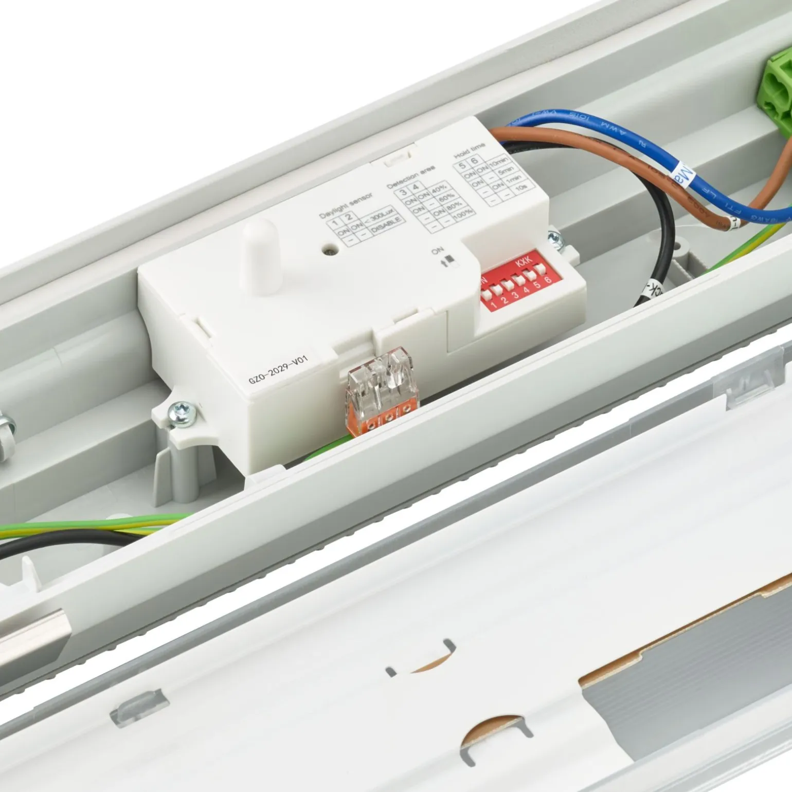 Philips LED Allmänbruksarmatur Vattentät CoreLine WT120C G2 25.5W 3400lm - 840 Kallvit | 150cm - 3x Kabelgenomföring - Rörelse- Och Ljussensor
