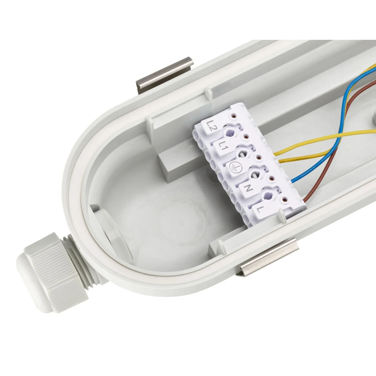 Philips LED Allmänbruksarmatur Vattentät CoreLine WT120C G3 50W 8000lm - 840 Kallvit | 120cm - Interact Dimbar -Kabelgenomföring 3-Fas - Ersättare 2x36W