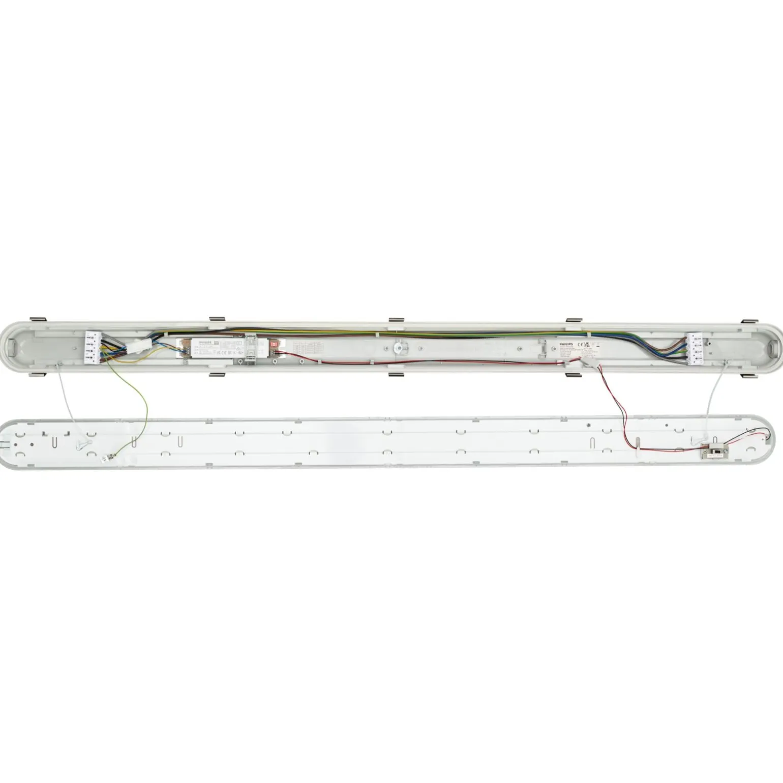 Philips LED Allmänbruksarmatur Vattentät CoreLine WT120C G3 50W 8000lm - 840 Kallvit | 120cm - Interact Dimbar -Kabelgenomföring 3-Fas - Ersättare 2x36W