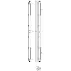 Philips LED Allmänbruksarmatur Vattentät CoreLine WT120C G3 50W 8000lm - 840 Kallvit | 150cm - Interact Dimbar - Kabelgenomföring 3-Fas - Ersättare 2x58W