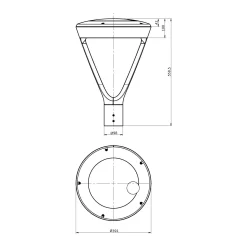 Philips LED Gatubelysning CityVario BDS300 Grå 32W 5127lm 50-4x123D - 730 Varm Vit | IP66 - Fjärrkontroll