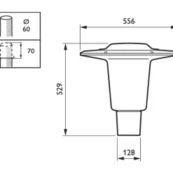 Philips LED gatubelysning Lykta City Charm Sladdoba BDS490 Grå 60W 7546lm 360D - 740 Kallvit | IP66 - Symmetrisk