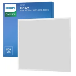 Philips LED Panel CoreLine RC132V 22/31W 2900-4300lm - 830-835-840 CCT | 60x60cm - UGR <19 - Justerbara Watt