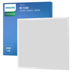 Philips LED Panel CoreLine RC132V 34,5W 4300lm - 840 Kallvit | 60x60cm - UGR <19 - Interact Dimbar