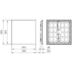 Philips LED Panel Ledinaire RC065B 28W 3400lm - 840 Kallvit | 60x60cm - UGR <19