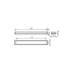 Philips LED Panel TrueBlend 19.4W 2800lm - 840 Kallvit | 120x15cm - UGR < 19 - Dali Dimbar