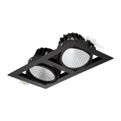 Philips LED Spot Greenspace Accent Gridlight Aluminium Svart 46W 2700lm 36D - 930 Varm Vit | 154mm - IP20 - Bästa Färgåtergivning - Dali Dimbar