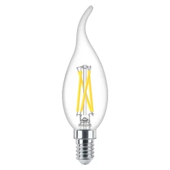 Philips MASTER LED E14 Böjd-tip Kronljus Filament Klar 2.5W 340lm - 922-927 Dim To Warm | Bästa Färgåtergivning - Dimbar - Ersättare 25W
