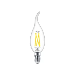 Philips MASTER LED E14 Böjd-tip Kronljus Filament Klar 2.5W 340lm - 922-927 Dim To Warm | Bästa Färgåtergivning - Dimbar - Ersättare 25W