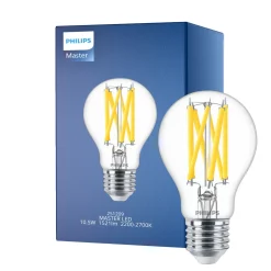 Philips Master LED E27 Päron Filament Klar 10.5W 1521lm - 922-927 Dim To Warm | Bästa Färgåtergivning - Dimbar - Ersättare 100W