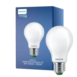 Philips MASTER LED Lampa Ultra Efficient E27 Päron Matt 4W 840lm - 840 Kallvit | Ersättare 60W