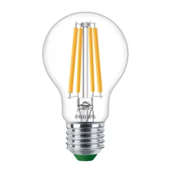 Philips MASTER LED Lampa Ultra Efficient E27 Päron Klar 4W 840lm - 827 Extra Varm Vit | Ersättare 60W