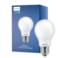 Philips MASTERValue LED E27 Päron Matt 11.2W 1521lm - 940 Kallvit | Bästa färgåtergivning - Dimbar - Ersättare 100W