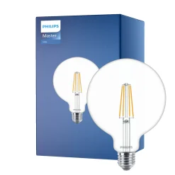 Philips MASTER Value LED Globe E27 120mm Filament Klar 5.9W 806lm - 927 Extra Varm Vit | Bästa färgåtergivning - Ersättare 60W