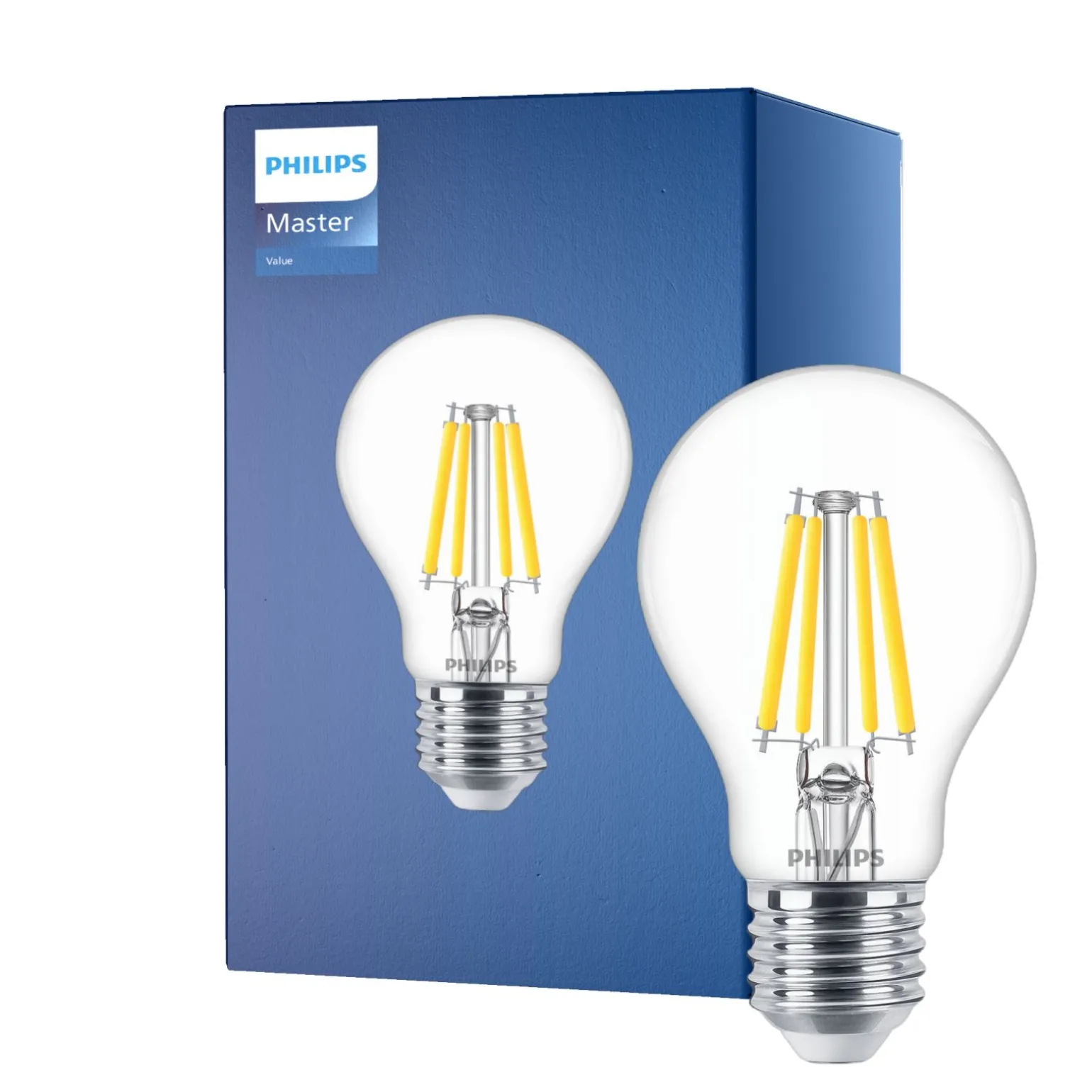 Philips MASTER Value LED Lampa E27 Päron Klar 3.4W 470lm - 927 Extra Varm Vit | Bästa färgåtergivning - Dimbar - Ersättare 40W