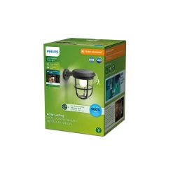 Philips Solar Radii Vägglampa Metall Svart 1.3W 250lm - 830 Varm Vit | IP44