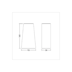 THORNeco Armatur Fyrkant HOLLY Aluminium Svart Up & Down 8W 500lm - 830 Varm Vit