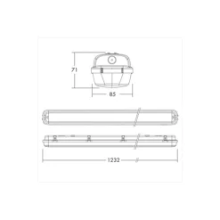 THORNeco LED Allmänbruksarmatur Vattentät Julie 28W 3200lm - 840 Kallvit | 120cm - 3 Timmar Nödbelysning