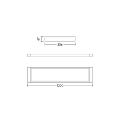 THORNeco LED Panel Roxy 16W 2000lm - 840 Kallvit | 120x30cm - UGR <19 - Dimbar