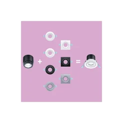 THORNeco LED Spot LILY Svart 6W 600lm 60D - 930 Varm Vit | 82mm - Utskärning 68mm - IP44 - Bästa färgåtergivning - Dimbar