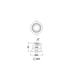 THORNeco LED Spot LILY Svart 6W 600lm 38D - 930 Varm Vit | 82mm - Utskärning 68mm - IP44 - Bästa färgåtergivning - Dimbar