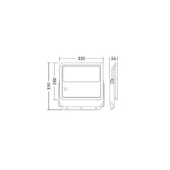 THORNeco LED Strålkastare LEO FLEX Aluminium Antracit 55/70/80W 7500/900/10000lm 60D - 830 Varm Vit | IP66 - Asymmetrisk