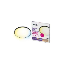 WiZ Smart LED Taklampa SuperSlim Svart 16W 1300lm - 927-965 Justerbar Vit | IP20 - Bästa Färgåtergivning - Wifi Dimbar